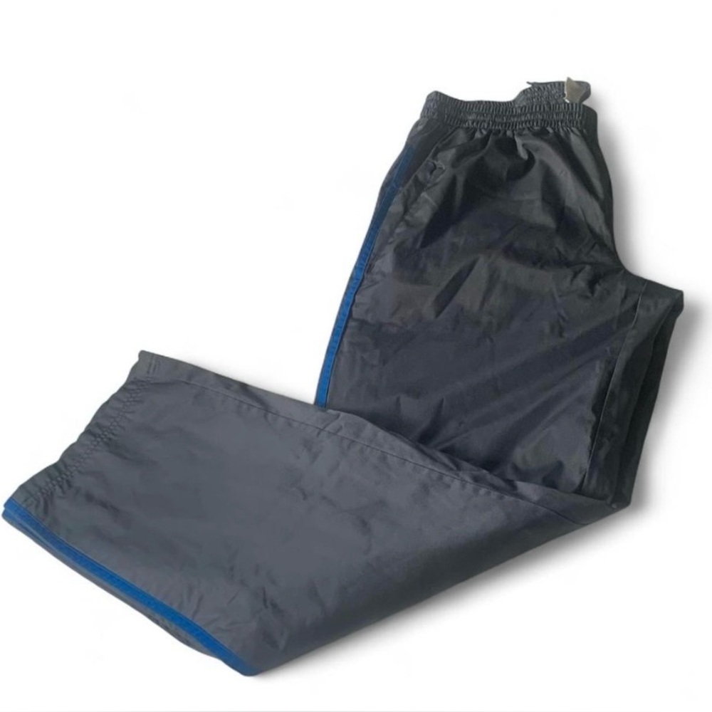 Adidas Gray windbreaker track pants size L men three blue stripes